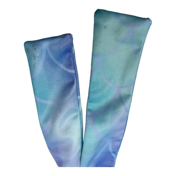 Handmade Little Girls Mermaid Blue Purple 2 PC Bikini Swimsuit - Picture 5 of 11